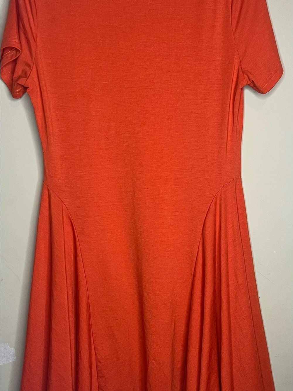 SHEIN Orange Short-Sleeve Flared Casual Dress